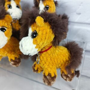 Лошадка Искорка 10 см, рыжая, блестящая фигурка лошадки на 4 ногах